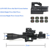 Load image into Gallery viewer, 4-16x50EG Scope Illuminated with Holographic Reticle Red/Green Dot Sight and Laser