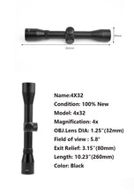 Load image into Gallery viewer, 4X32MM 3-9x40MM Riflescope With 11mm Or 20mm Rail Mounts
